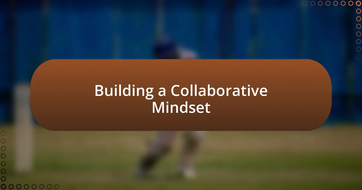 Building a Collaborative Mindset