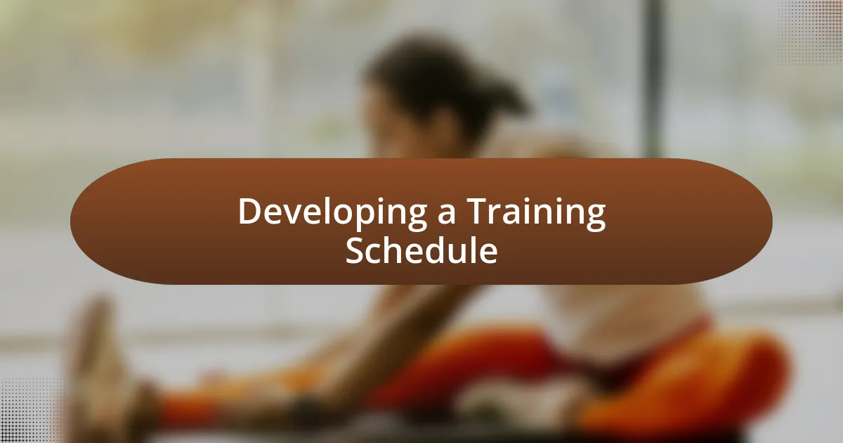 Developing a Training Schedule