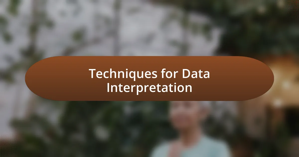 Techniques for Data Interpretation