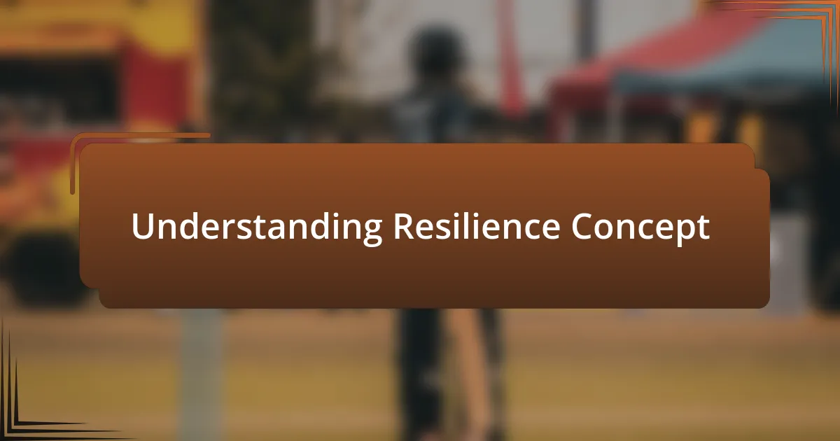 Understanding Resilience Concept