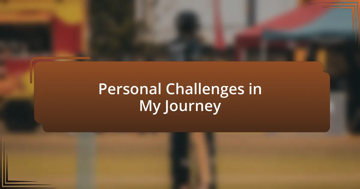 Personal Challenges in My Journey