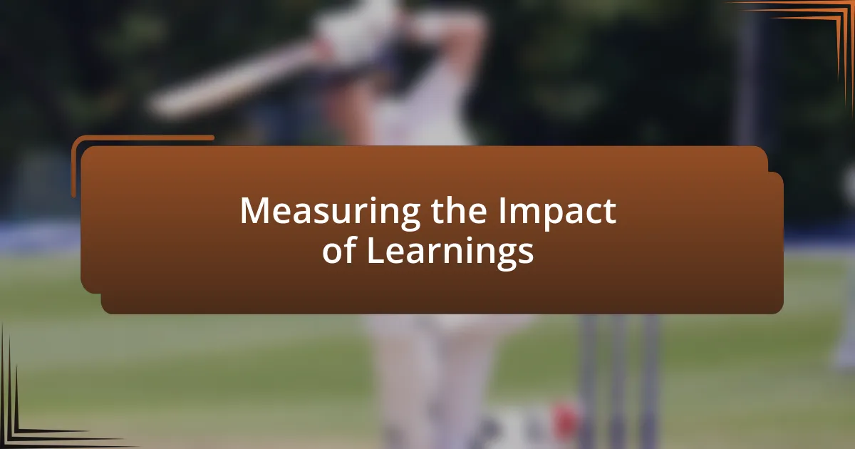 Measuring the Impact of Learnings