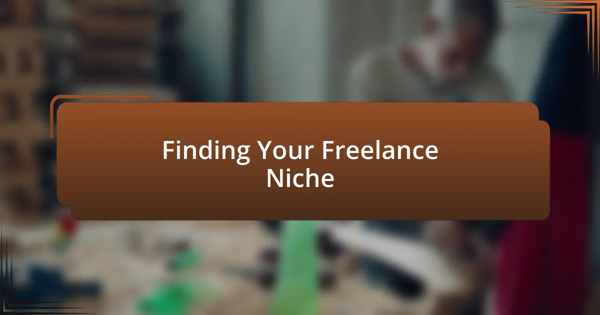 Finding Your Freelance Niche