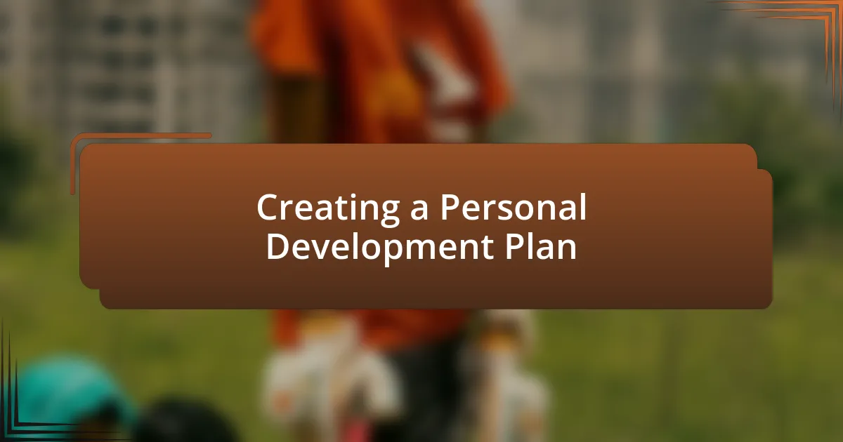 Creating a Personal Development Plan