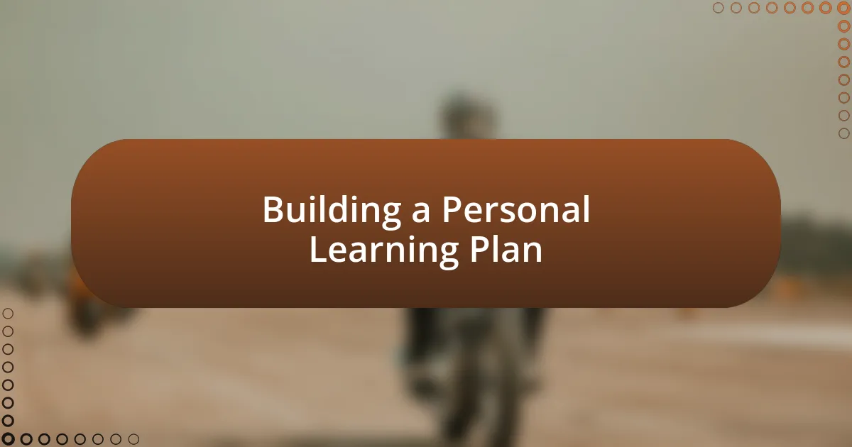 Building a Personal Learning Plan