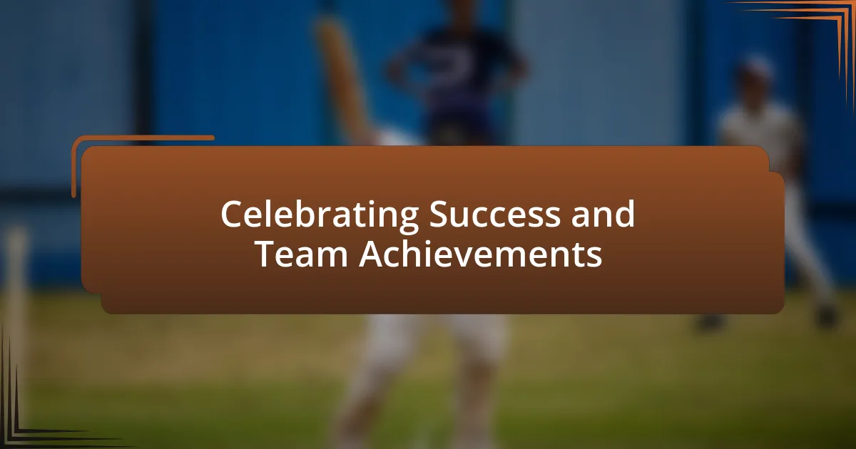 Celebrating Success and Team Achievements