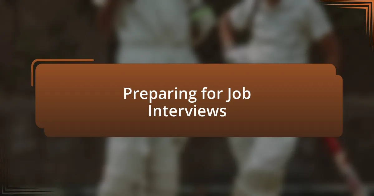 Preparing for Job Interviews